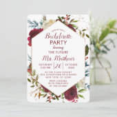 Mistletoe Manor Hexagon Frame Junggeselinnen-Absch Einladung (Stehend Vorderseite)