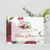 Mistletoe Manor Matron of Honor Vorschlag Card (Stehend Vorderseite)