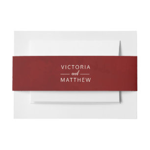 Mistletoe Manor Red Watercolor Wedding Monogram Einladungsbanderole