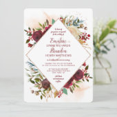 Mistletoe Manor Rose Gold Diamant Rahmen Wedding Einladung (Stehend Vorderseite)