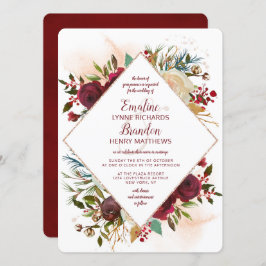 Mistletoe Manor Rose Gold Diamant Rahmen Wedding Einladung