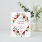 Mistletoe Manor Rose Gold Double Diamond Wedding Einladung (Stehend Vorderseite)