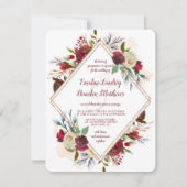 Mistletoe Manor Rose Gold Double Diamond Wedding Einladung (Vorderseite)