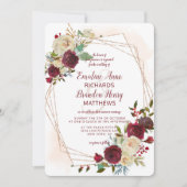 Mistletoe Manor Rose Gold Geometric Wedding Einladung (Vorderseite)
