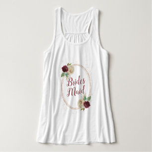 Mistletoe Manor Rose Gold Oval Florale Brautjungfe Tank Top