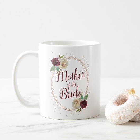 Mistletoe Manor Rose Gold Oval Mutter der Braut Kaffeetasse (Mit Donut)