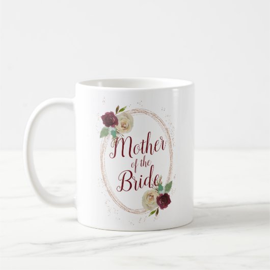 Mistletoe Manor Rose Gold Oval Mutter der Braut Kaffeetasse (Links)