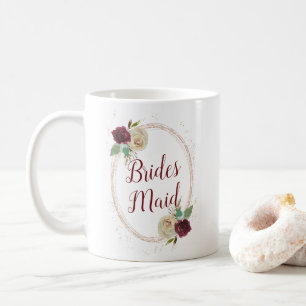 Mistletoe Manor Rose Gold Ovalrahmen Brautjungfer Kaffeetasse