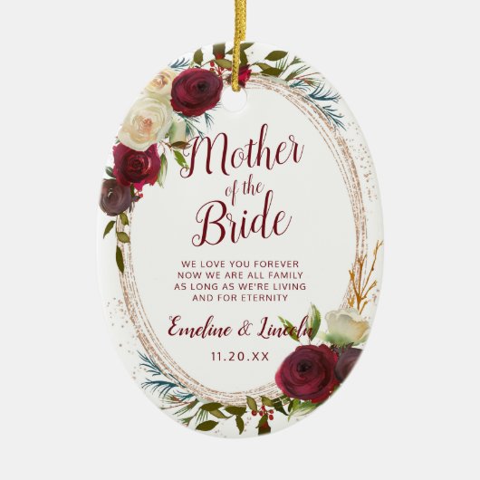 Mistletoe Manor to the Mother of the Bride Quote Keramik Ornament (Vorne)
