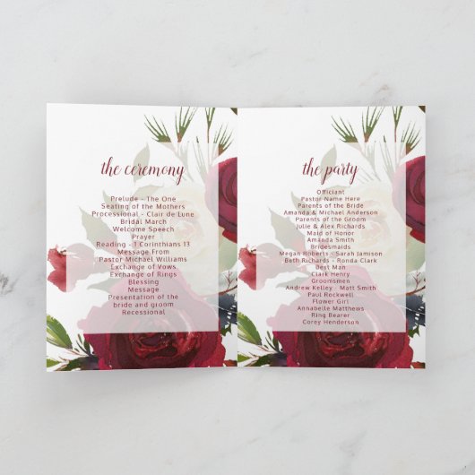 Mistletoe Manor Watercolor Blumenzeremonie Programm (Innenseite)