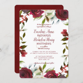 Mistletoe Manor Watercolor Winter Border Wedding Einladung