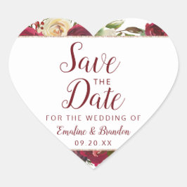 Mistletoe Manor Watercolor Winter Save the Date Herz-Aufkleber