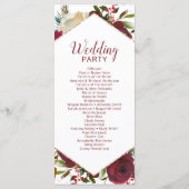 Mistletoe Manor Watercolor Winterhochzeit Programm (Rückseite)