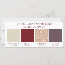 Mistletoe Manor Wedding Color Swatch Palette Card