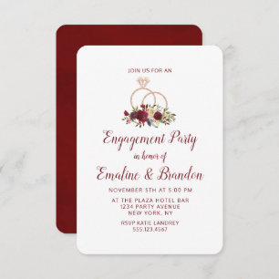 Mistletoe Manor Wedding Rings Engagement Party Einladung