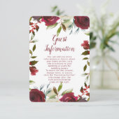Mistletoe Manor Winter Floral Wedding Information Begleitkarte (Stehend Vorderseite)