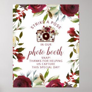 Mistletoe Manor Winter Foto Booth Hochzeitsschild Poster