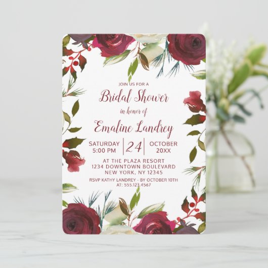 Mistletoe Manor Winter Wedding Brautparty Einladung (Stehend Vorderseite)