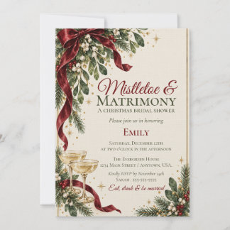 Mistletoe & Matrimony Christmas Bridal Shower Einladung