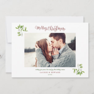 Mistletoe Merry Christmas Couples Foto Feiertagskarte