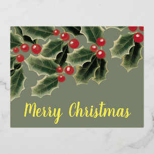 Mistletoe Merry Christmas Folien Feiertagspostkarte
