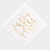 Mistletoe Merry & Verheiratete Weihnachtsfeier Servietten Mit Folie (Rechts)