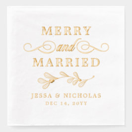 Mistletoe Merry & Verheiratete Weihnachtsfeier Servietten Mit Folie