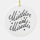 Mistletoe & Miracles Whimsical Christmas-Rundform Keramik Ornament (Hinten)