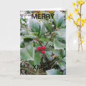 Mistletoe mit roten Beeren. Karte (Gelbe Blume)