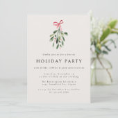 Mistletoe Modern Elegant Christmas Party Holiday Einladung (Stehend Vorderseite)