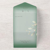 Mistletoe Modern Pine Green QR Code All In One Einladung (Außenbereich)