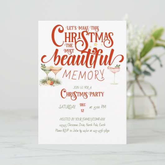 Mistletoe Modern Secret Santa Christmas Party Einladung (Stehend Vorderseite)