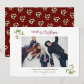Mistletoe Modernes Drehbuch Frohe Weihnachts-Foto Feiertagskarte (Vorne/Hinten)
