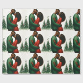 Mistletoe Moments 1 - Schwarze Menschen Weihnachts Geschenkpapier (Flach)