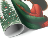 Mistletoe Moments 1 - Schwarze Menschen Weihnachts Geschenkpapier (Rolleneckpunkt)