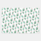 Mistletoe Muster HandGezeichnet Weihnachtswasserfa Geschenkpapier Set (Vorderseite)