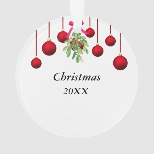 Mistletoe Neu verheiratete Acrylschmuck Ornament (Rückseite)