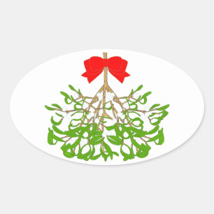 Mistletoe Ovaler Aufkleber