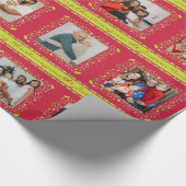 Mistletoe-Partridge-Streifen Rotes Weihnachtsfest  Geschenkpapier (Ecke)