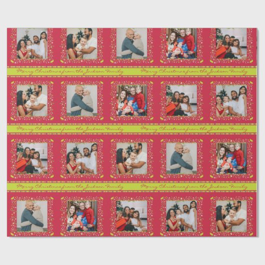 Mistletoe-Partridge-Streifen Rotes Weihnachtsfest  Geschenkpapier (Flach)