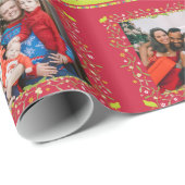 Mistletoe-Partridge-Streifen Rotes Weihnachtsfest  Geschenkpapier (Rolleneckpunkt)