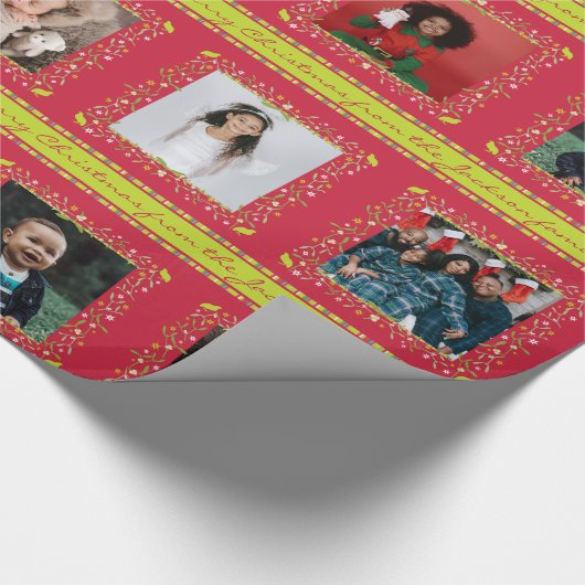 Mistletoe-Partridge-Streifen Rotes Weihnachtsfest  Geschenkpapier (Ecke)