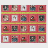 Mistletoe-Partridge-Streifen Rotes Weihnachtsfest  Geschenkpapier (Flach)