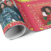 Mistletoe-Partridge-Streifen Rotes Weihnachtsfest  Geschenkpapier (Rolleneckpunkt)