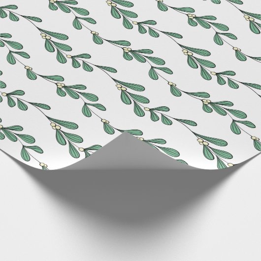 Mistletoe Pattern Geschenkpapier (Ecke)