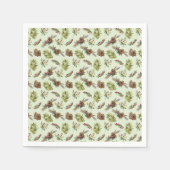 Mistletoe Pine Green Blätter Weihnachten Winter Serviette (Vorderseite)