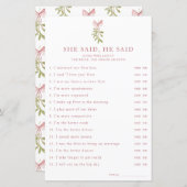 Mistletoe Pink Bow Brautparty Sie sagte, er sagte (Vorne/Hinten)