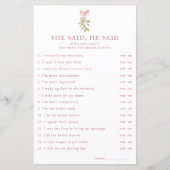 Mistletoe Pink Bow Brautparty Sie sagte, er sagte (Vorderseite)