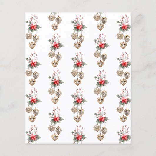 Mistletoe Red Posh Party Dinner Menu (Rückseite)