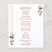 Mistletoe Red Posh Party Dinner Menu (Vorderseite)